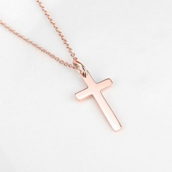 Rose Sterling Silver Cross Necklace