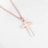 Rose Sterling Silver Cross Necklace