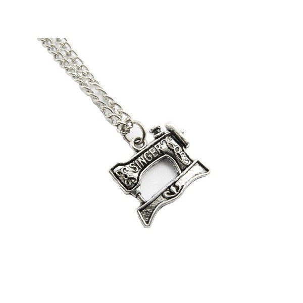 Ancient silver Sewing Machine Necklace- Singer Sewing Machine Charm-Seamstress Pendant-Sewing Necklace - CJ12FPBD7E1