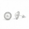 Sterling Simulated Zirconia Elegant Earrings