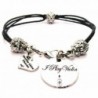 I Play Violin Black Cord Pewter Beaded Bracelet - CD11FZFRIS9