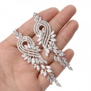 Ginasy Zirconia Earrings Tassels Platinum in Women's Drop & Dangle Earrings