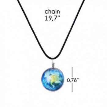 Galaxy Cosmic Pendant Necklace Leather