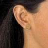 Genuine Citrine Diamond Gold Plated Earrings in Women's Stud Earrings