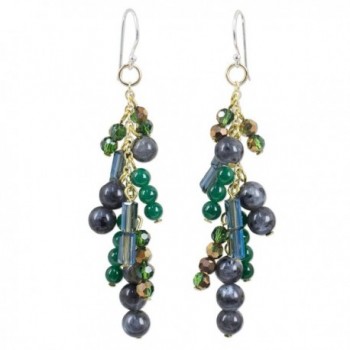 NOVICA Labradorite .925 Yellow Gold Plated .925 Sterling Silver Dangle Hook Earrings- 'Brilliant Cascade' - CU12IGK87KH