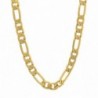 6mm 14k Gold Plated Beveled Figaro Link Chain + Microfiber Jewelry Polishing Cloth - C411DK4X07Z