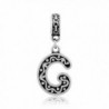 GemStorm Stainless Steel Dangling Alphabet Letter A-Z Charm Bead For European Snake Chain Bracelets - G - CT17XHR343C