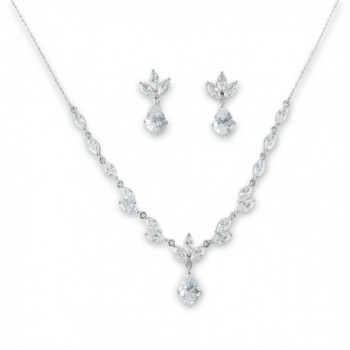 Bridal Teardrop Pear Cubic Zirconia Silver Jewelry Set - CB120CMFNOZ