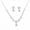 Bridal Teardrop Pear Cubic Zirconia Silver Jewelry Set - CB120CMFNOZ