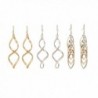 Lureme Punk Gold and Silver Tone Twisted Spiral Zinc Alloy Earrings Set 3 Pairs (02004774) - CB129J3VDM9