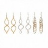 Lureme Punk Gold and Silver Tone Twisted Spiral Zinc Alloy Earrings Set 3 Pairs (02004774) - CB129J3VDM9