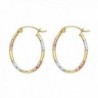 Women's 14k Tricolor Gold 1.5mm Wide Diamond Cut Tube Hoop Earrings (0.78 in x 0.59 in) - CJ12IIVNNIZ