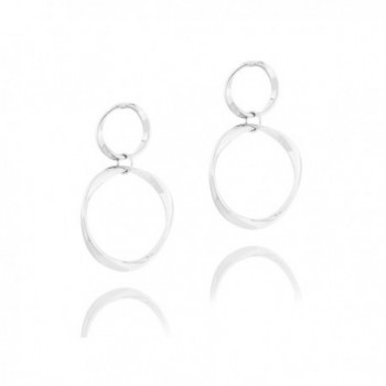 Double Twisted Hoop Drop Women's Dangle Earrings by Dokreil - Silver - CB189IIQ74I