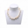 JYX 14x17mm Natural Irregular Shell Necklace Strand 19" - White - C917YGG8XW3