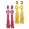 Jstyle 2-3 Pairs Dangle Earrings for Women Girls Drop Earrings Tassel Cubic Zirconia - D: 2 Pairs Yellow+Rose - CH183KX4G5O