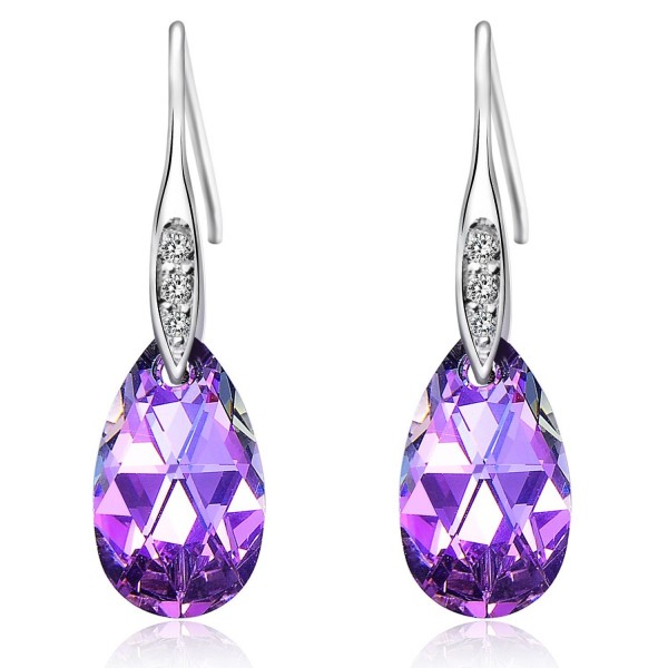 Queenees Sterling Swarovski Elements Crystals - Purple - C612HDV89VR