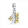 Bling Jewelry Number 1 Mom Dangle Bead Charm .925 Sterling Silver - C211BC3AEO7