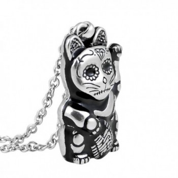 Controse Silver Toned Stainless Maneki neko Necklace