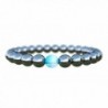 Mens Bracelet Semi-Precious Natural Stones Onyx or Hematite Handmade Charity bracelets by Benevolence LA (8mm) - CB12B78WT09