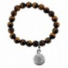 Tree of Life- Buddha- Om Charm Simulated Tiger Eye Bracelet - CY11LP04EUN