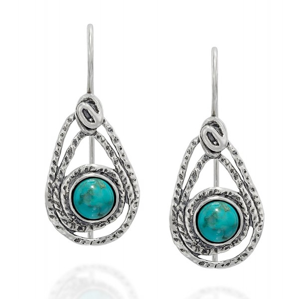 Teardrop Sterling Earrings Turquoise Jewelry - Turquoise - CJ187IQGGDX