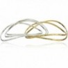 Robert Lee Morris Womens Two-Tone Bangle Bracelet Set - Gold/Silver - CE127N0T2W3