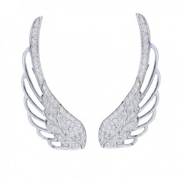 Chicinside Angel Wings Ear Cuff Pins CZ Crystal Hook Earrings Silver Tone - 1 - CH17YQ004YQ