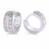 GULICX Gold Tone Eternity White CZ Clear Zircon Alluring Wome Party Hoop Earring for Christmas gift - CE11YUTUIF1