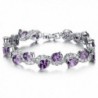 Jade Angel Women Platinum Plated Purple Cubic Zirconia Bracelet Wedding Jewelry - Purple - CY120JL1YS3