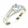 Sterling Silver Wrapped Natural Aquamarine Bridal Engagement Ring (0.45 CT.T.W) - CW11G6HQK9X