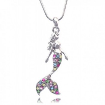 Fairytale Mermaid Pendant Necklace Jewelry - Multi-Color - CJ11WPO4GWJ