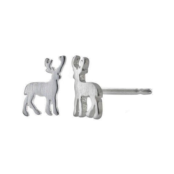 Boma Sterling Silver Matte Deer Stud Earrings - C312BXADK8Z