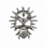 Gothic Spiked Skull with Fangs Jacket or Hat Pin Antique Silver Finish Pewter - CP12BLKAJ09