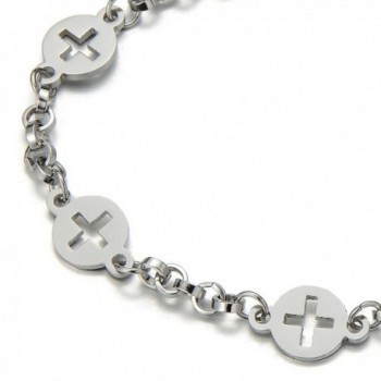 Stainless Anklet Bracelet Circles Crosses