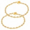 Gold plated Rhinestone Crystal Ghungroo Design Thin Payal Anklets For Women Girls India Bollywood - CA17Z25KCCK