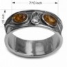 Sterling Silver Amber Crystal Oval in Women's Band Rings