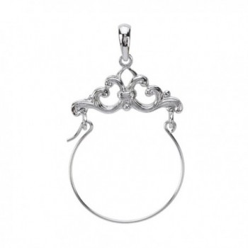 Charm Holder by Million Charms- Sterling Silver Scroll Framed Charm Holder for Keepsake Charms and Pendants - CO11CSD15FN