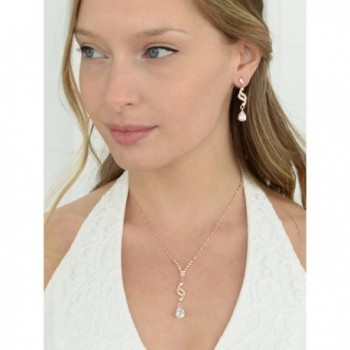 Mariell Graceful Teardrop Necklace Earrings