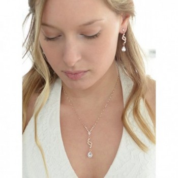 Mariell Graceful Teardrop Necklace Earrings in Women's Jewelry Sets
