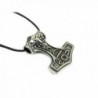 Thor's Hammer Pewter Pendant on Cord Necklace- The Norse Collection - CB1157A5F3V
