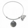 Wind and Fire Faith Charm Bangle Bracelet (Antique Silvertone Finish) - CR11WT72RI7