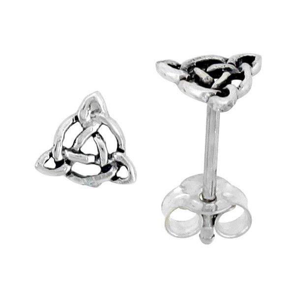Sterling Silver Triquetra Celtic Knot Stud Earrings- 1/4 inch - C0111VPK6WR