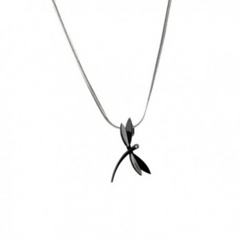 Zirconia Stainless Dragonfly Pendant Necklace