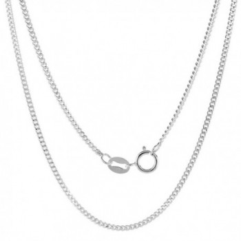 Sterling Silver Curb Chain Necklaces Bracelets Anklets Beveled Edges Nickel Free Italy - CN111C7XADP