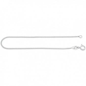 Sterling Silver Cuban Anklet Nickel