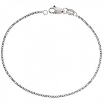 Sterling Silver Cuban Anklet Nickel in Women's Anklets