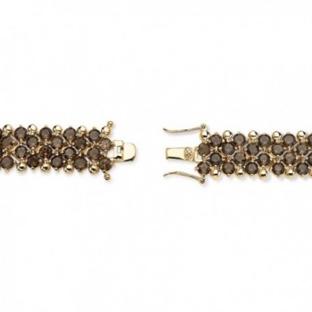 Round Quartz Gold Plated Tennis Bracelet