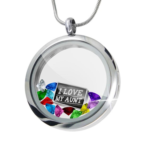 Floating Locket Set Chalkboard with I Love my Aunt + 12 Crystals + Charm- Neonb - CN11I4QDT39