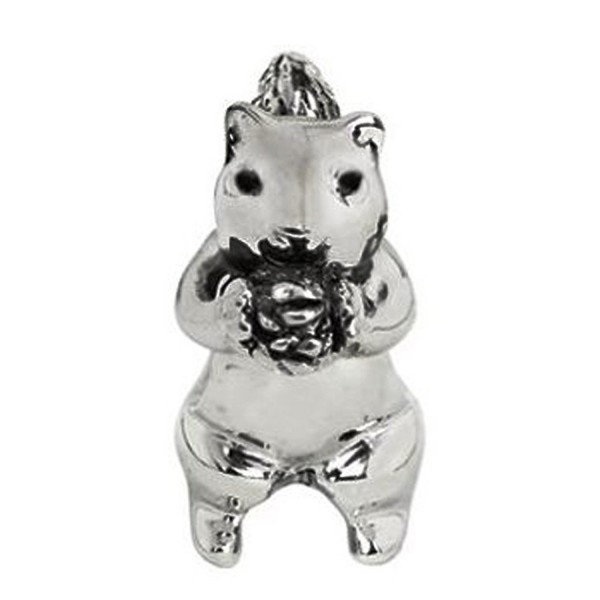 Jovana Sterling Silver Cute Squirrel Bead Charm- Fits European Charm Bead Bracelets - CT116C2BHCR