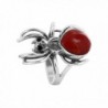 Gem Avenue 925 Sterling Silver Widow Spider with Red Coral Gemstone Ring - C911BFQUBJ5